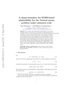 A sharp boundary for SURE-based admissibility for the Normal means
  problem under unknown scale