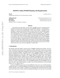 DESPOT: Online POMDP Planning with Regularization
