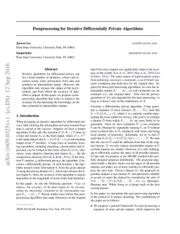 Postprocessing for Iterative Differentially Private Algorithms