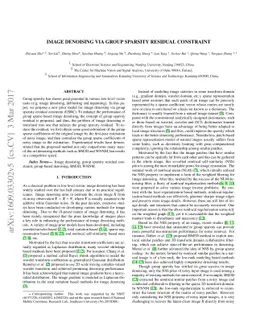 Image denoising via group sparsity residual constraint