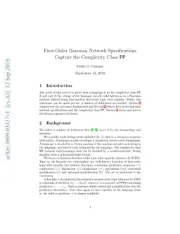 First-Order Bayesian Network Specifications Capture the Complexity Class
  PP