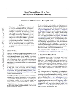 Read, Tag, and Parse All at Once, or Fully-neural Dependency Parsing
