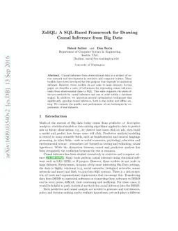 ZaliQL: A SQL-Based Framework for Drawing Causal Inference from Big Data