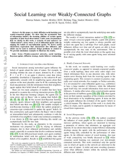 Social Learning over Weakly-Connected Graphs