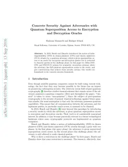 Concrete Security Against Adversaries with Quantum Superposition Access
  to Encryption and Decryption Oracles