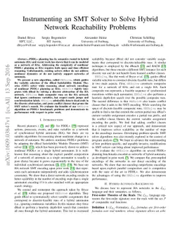 Instrumenting an SMT Solver to Solve Hybrid Network Reachability
  Problems