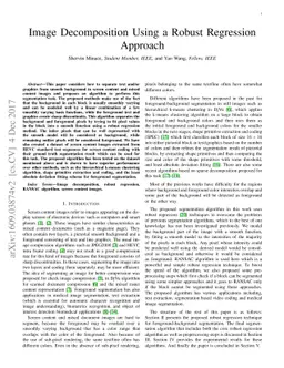 Image Decomposition Using a Robust Regression Approach