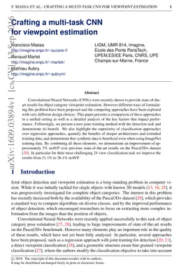 Crafting a multi-task CNN for viewpoint estimation