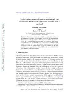 Multivariate normal approximation of the maximum likelihood estimator
  via the delta method