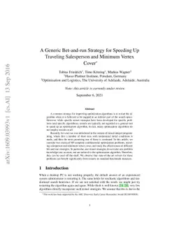 A Generic Bet-and-run Strategy for Speeding Up Traveling Salesperson and
  Minimum Vertex Cover