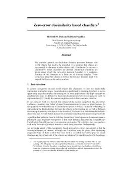Zero-error dissimilarity based classifiers
