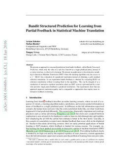 Bandit Structured Prediction for Learning from Partial Feedback in
  Statistical Machine Translation