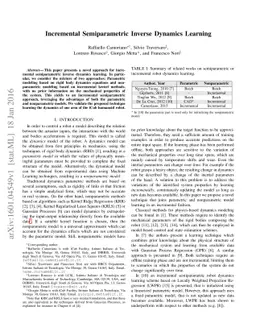 Incremental Semiparametric Inverse Dynamics Learning
