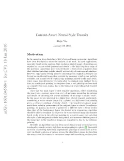 Content Aware Neural Style Transfer