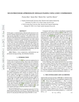 Multi-Processor Approximate Message Passing Using Lossy Compression