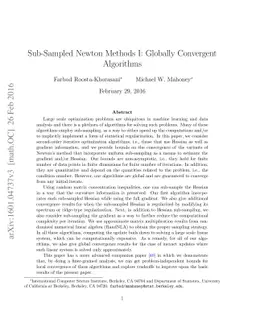 Sub-Sampled Newton Methods I: Globally Convergent Algorithms