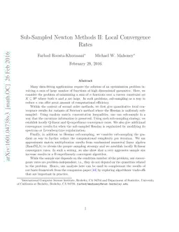 Sub-Sampled Newton Methods II: Local Convergence Rates