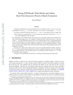 Strong ETH Breaks With Merlin and Arthur: Short Non-Interactive Proofs
  of Batch Evaluation