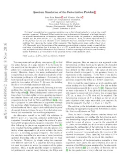 Quantum Simulation of the Factorization Problem