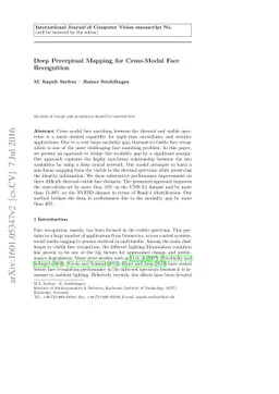 Deep Perceptual Mapping for Cross-Modal Face Recognition