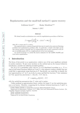 Regularization and the small-ball method I: sparse recovery