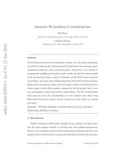 Automatic 3D modelling of craniofacial form
