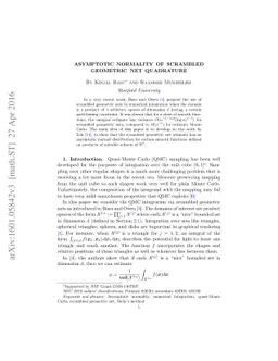 Asymptotic Normality of Scrambled Geometric Net Quadrature