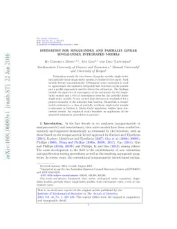 Estimation for single-index and partially linear single-index integrated
  models