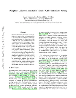 Paraphrase Generation from Latent-Variable PCFGs for Semantic Parsing
