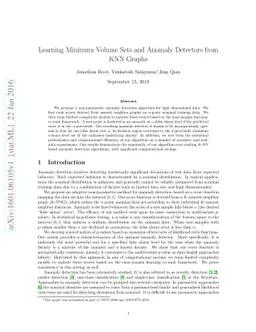 Learning Minimum Volume Sets and Anomaly Detectors from KNN Graphs