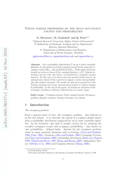Finite sample properties of the mean occupancy counts and probabilities