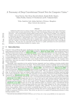 A Taxonomy of Deep Convolutional Neural Nets for Computer Vision