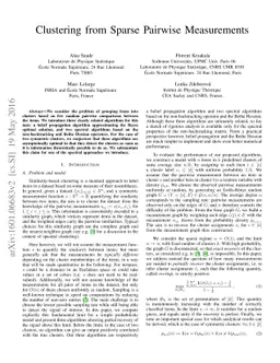 Clustering from Sparse Pairwise Measurements