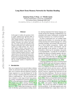 Long Short-Term Memory-Networks for Machine Reading