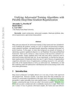 Unifying Adversarial Training Algorithms with Flexible Deep Data
  Gradient Regularization