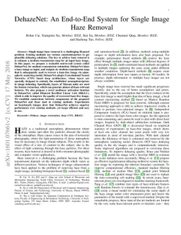 DehazeNet: An End-to-End System for Single Image Haze Removal