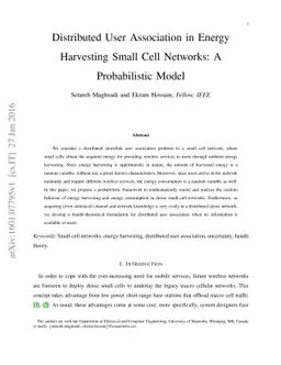 Distributed User Association in Energy Harvesting Small Cell Networks: A
  Probabilistic Model