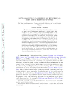 Nonparametric Clustering of Functional Data Using Pseudo-Densities
