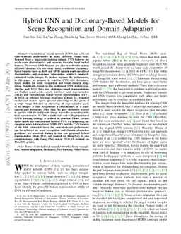 Hybrid CNN and Dictionary-Based Models for Scene Recognition and Domain
  Adaptation