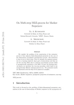 On Multi-step MLE-process for Markov Sequences
