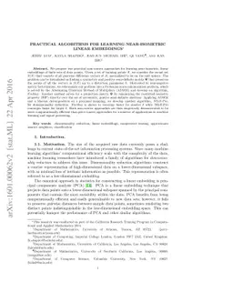 Practical Algorithms for Learning Near-Isometric Linear Embeddings