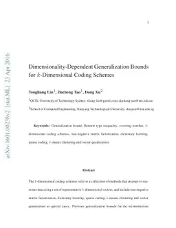 Dimensionality-Dependent Generalization Bounds for $k$-Dimensional
  Coding Schemes