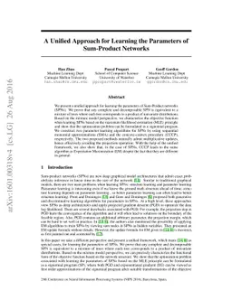 A Unified Approach for Learning the Parameters of Sum-Product Networks