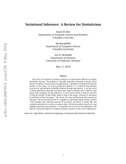 Variational Inference: A Review for Statisticians
