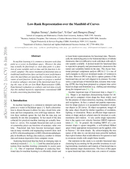 Low-Rank Representation over the Manifold of Curves