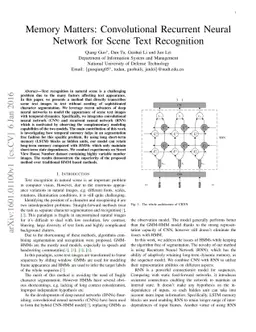 Memory Matters: Convolutional Recurrent Neural Network for Scene Text
  Recognition