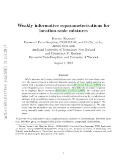 Weakly informative reparameterisations for location-scale mixtures