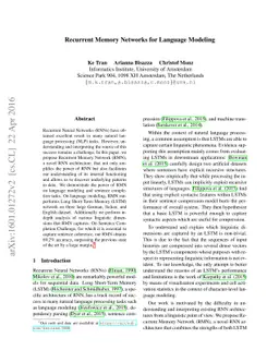 Recurrent Memory Networks for Language Modeling