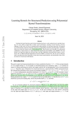 Learning Kernels for Structured Prediction using Polynomial Kernel
  Transformations