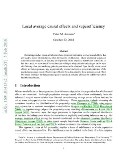 Local average causal effects and superefficiency